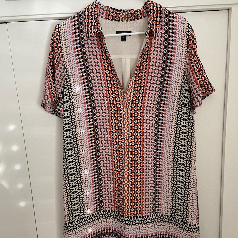 J. Crew Patterned Short Sleeve Dress